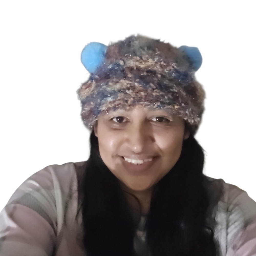 Handmade Silly hat polyester Multicolor 2- blue Pom-pom Hand Knit Crochet beanie